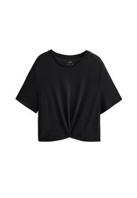 MODAL BLEND SHORT-SLEEVED KNOT - Jednoduché tričko - black