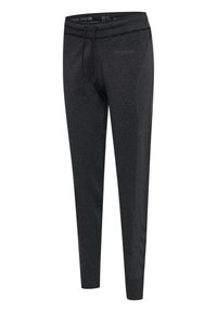 Slim-fit mörkgråa sweatpants gjorda av mjukt tyg med texturerad sidopanel, justerbar dragsko i midjan och logotypdetalj.