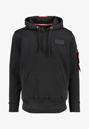 RED STRIPE HOODY - Kapuzenpullover - black