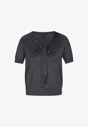 Tumehall pikkade varrukatega sviiter V-avaga, millel on seotud detail kaeluses ja tekstuuriline viimistlus. Pehme, kerge materjal.