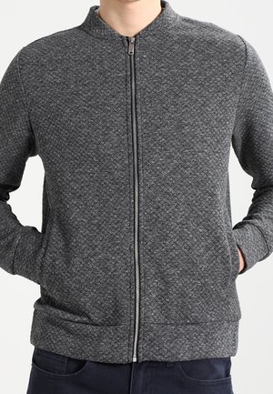 Strickjacke - mottled dark grey