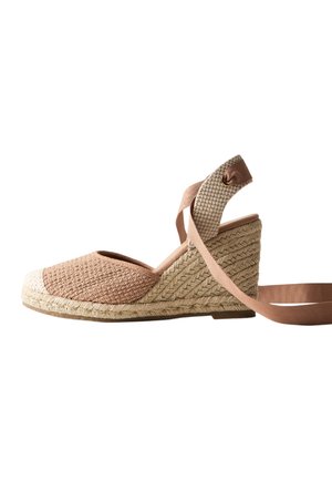 New Look, ANKLE TIE WEDGE ESPADRILLES - Sandales à plateforme - pink