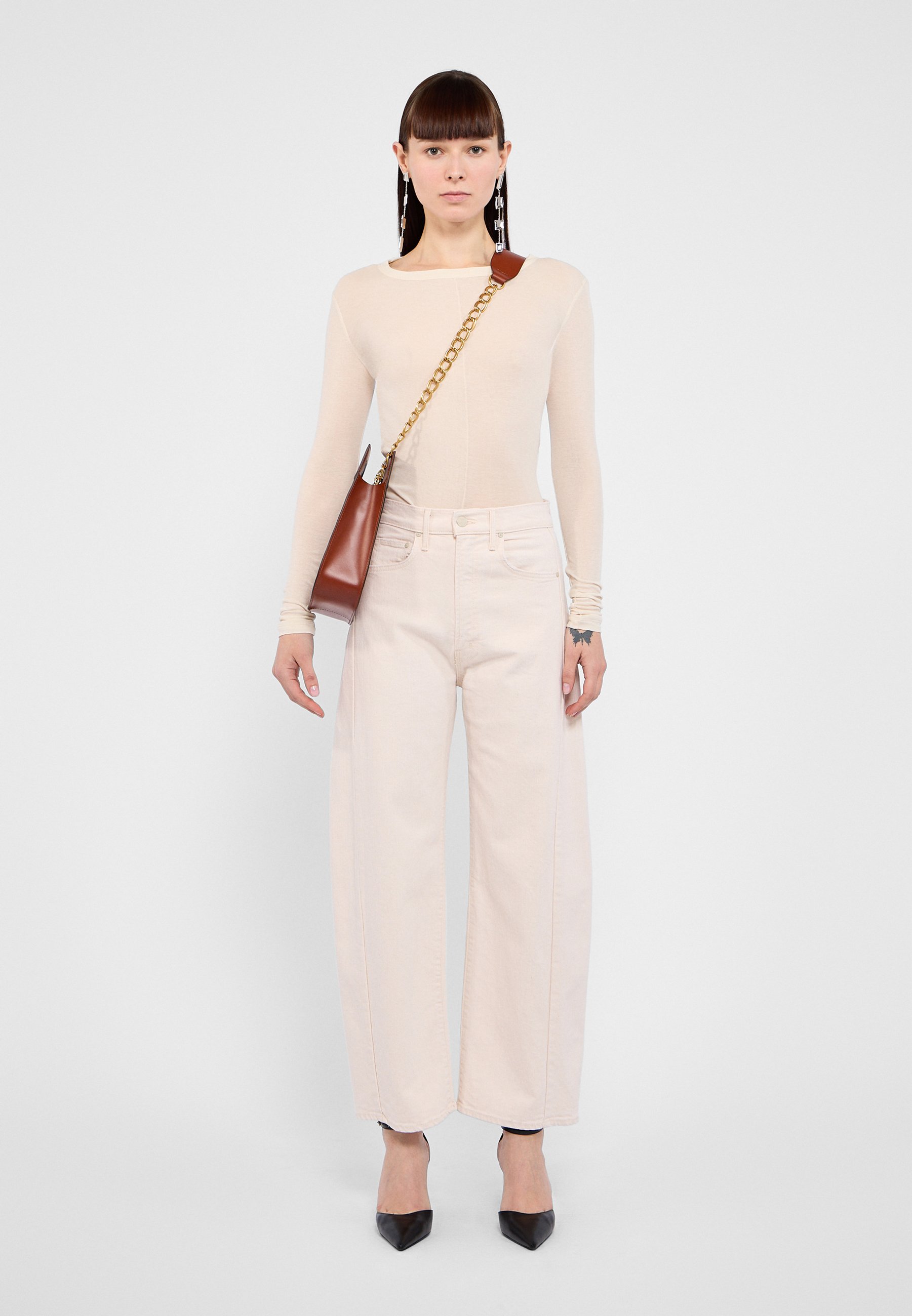 Mother THE HALF PIPE ANKLE - Wide Leg - off-white/avorio - Zalando.it