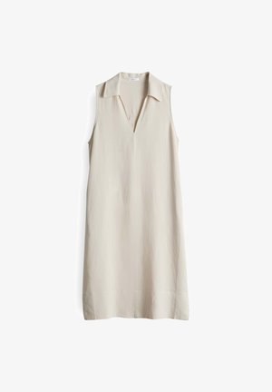 OPUS, RELAXED FIT MIDI V-NECK - Jurk - natural glaze