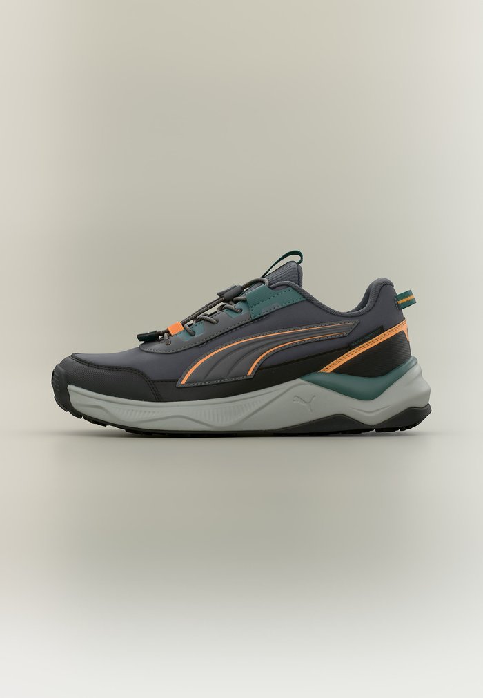 PUMA EVOLVE 2.0 JR UNISEX - Trail running shoes - moody gray/bright papaya/black