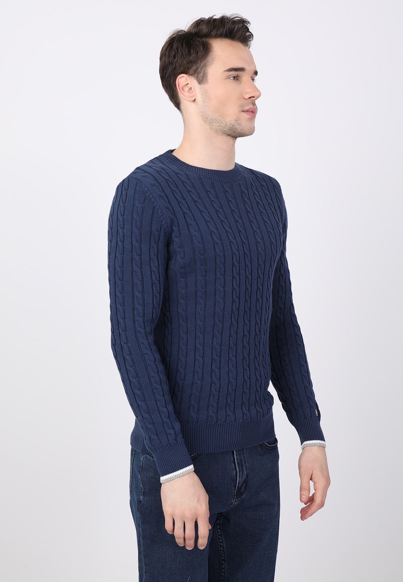 Herren Strickjacken | Basics and More Strickpullover indigo/blau - XP75199 Herren Strickjacken | Basics and More Strickpullover indigo/blau - XP75199