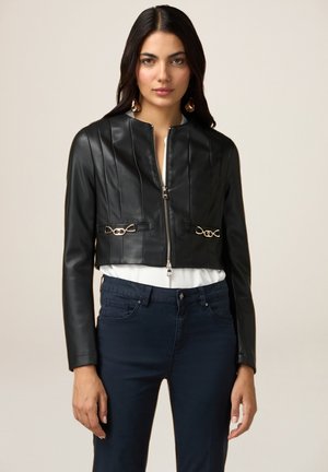 CORTA CON DETTAGLIO CATENE - Kunstlederjacke - nero