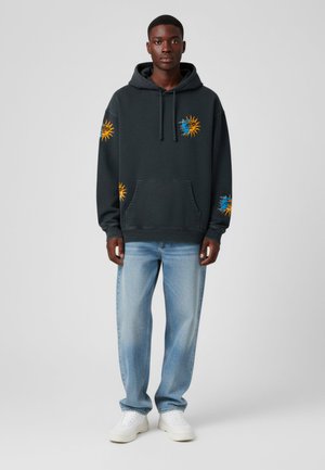MULTI LUNAR VINTAGE PRINT OVERSIZED - Felpa con cappuccio - black denim