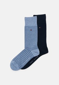 Tommy Hilfiger - MEN SMALL STRIPE 2 PACK - Zeķes - light blue melange Miniatūras attēls 1