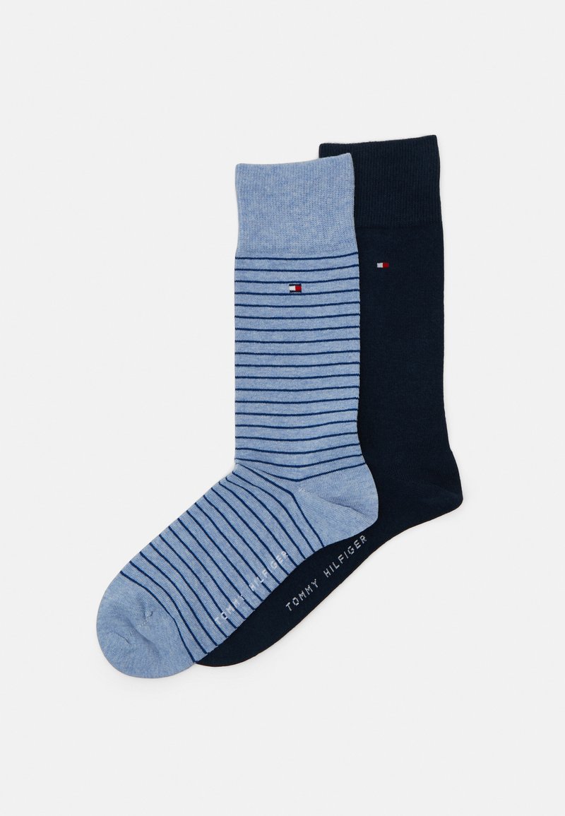 Tommy Hilfiger - MEN SMALL STRIPE 2 PACK - Zeķes - light blue melange, Palielināt