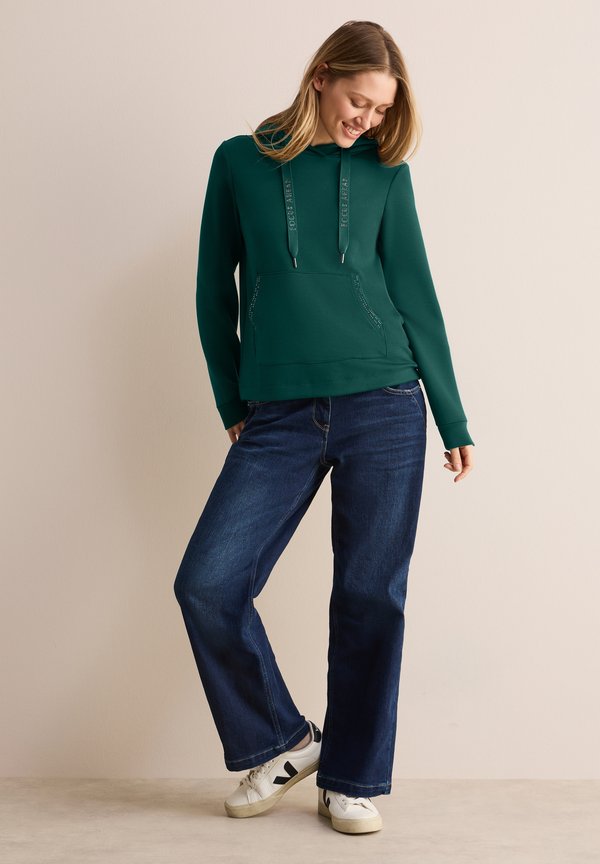 MIT GLITZERDETAILS - Kapuzenpullover - grün