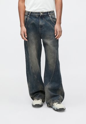 RIGID BALLOON CUTLINE - Baggy fit teksad - dark blue vintage