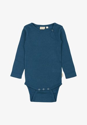 Dlhý rukáv, rebrovaný body v hlbokej tmavozelenej farbe. Má okrúhly výstrih, detail bočného zapínania a patentky na spodnej časti pre jednoduché obliekanie.