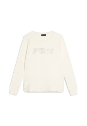 GIROCOLLO CON LOGO IN STRASS - Felpa - white