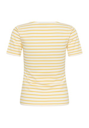 Kaffe, KAELLOS - T-shirt print - chalk yellow stripe cc