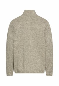 Strickpullover in Beigetönen mit hohem Kragen, langen Ärmeln und texturiertem Finish. Verfügt über eine einheitliche Farbe und dezente Nähdetails.