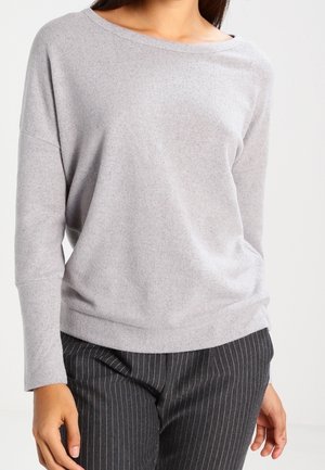 Striktrøje - mottled light grey