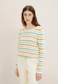 TOM TAILOR NEW OTTOMAN - Strickpullover - orange green multicolor stripe