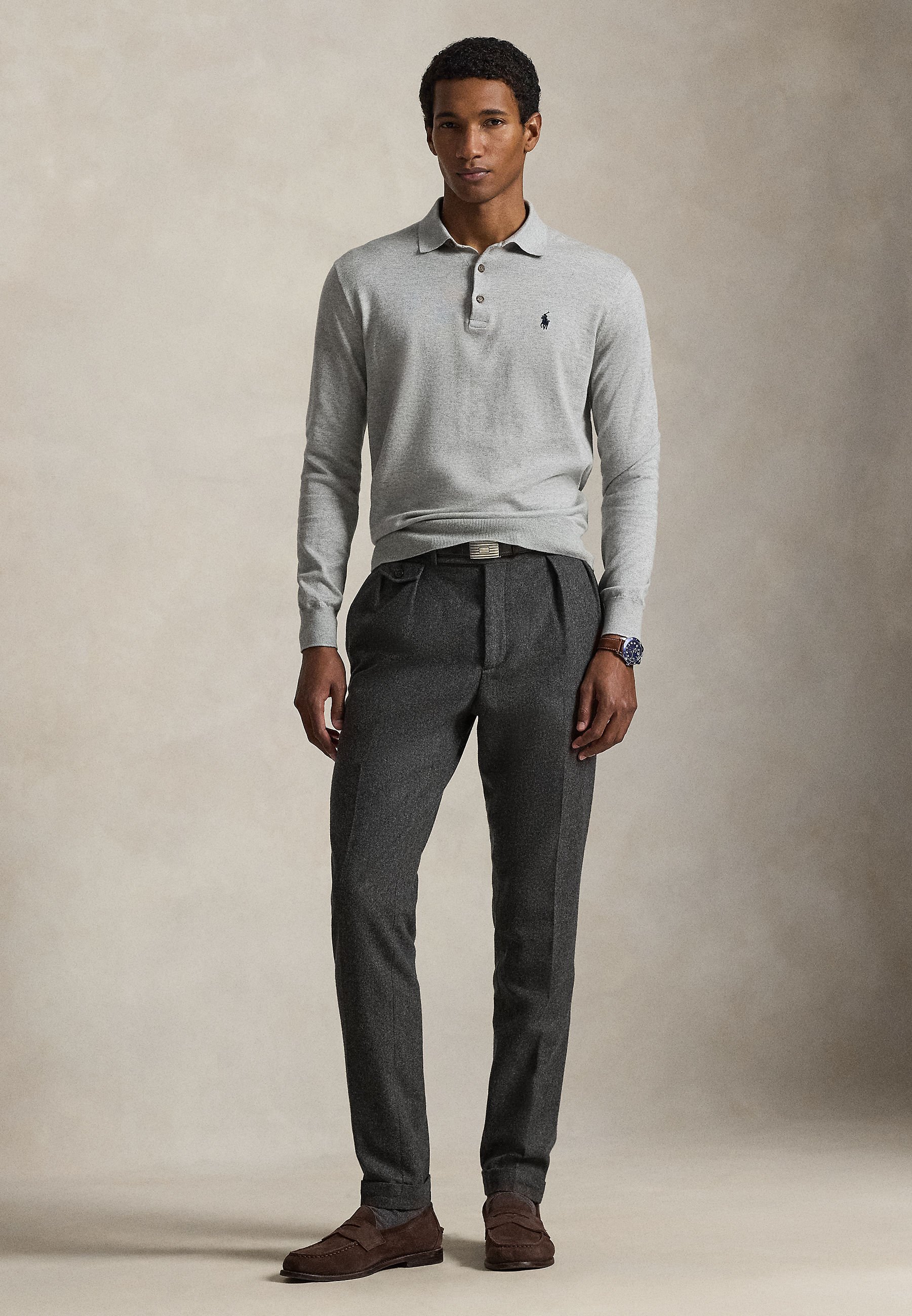 Polo Ralph Lauren COTTON POLO-COLLAR SWEATER - Jumper - andover