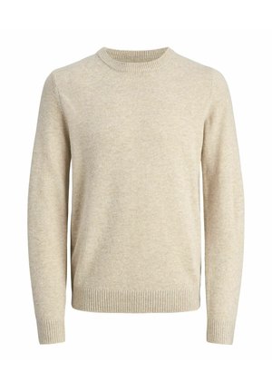 Beige kudumine särk pehmest materjalist, millel on soonikuga ümar kaelus, pikad käised ning soonikuga mansetid jaäär.