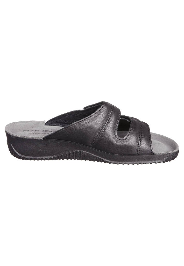 Damen Flache Pantoletten | Rohde SOFTANA Pantolette flach black/schwarz - GH95123 Damen Flache Pantoletten | Rohde SOFTANA Pantolette flach black/schwarz - GH95123
