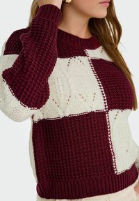 JDY JDYJUSTY L/S MIX STRUC NOOS - Vesta - cabernet