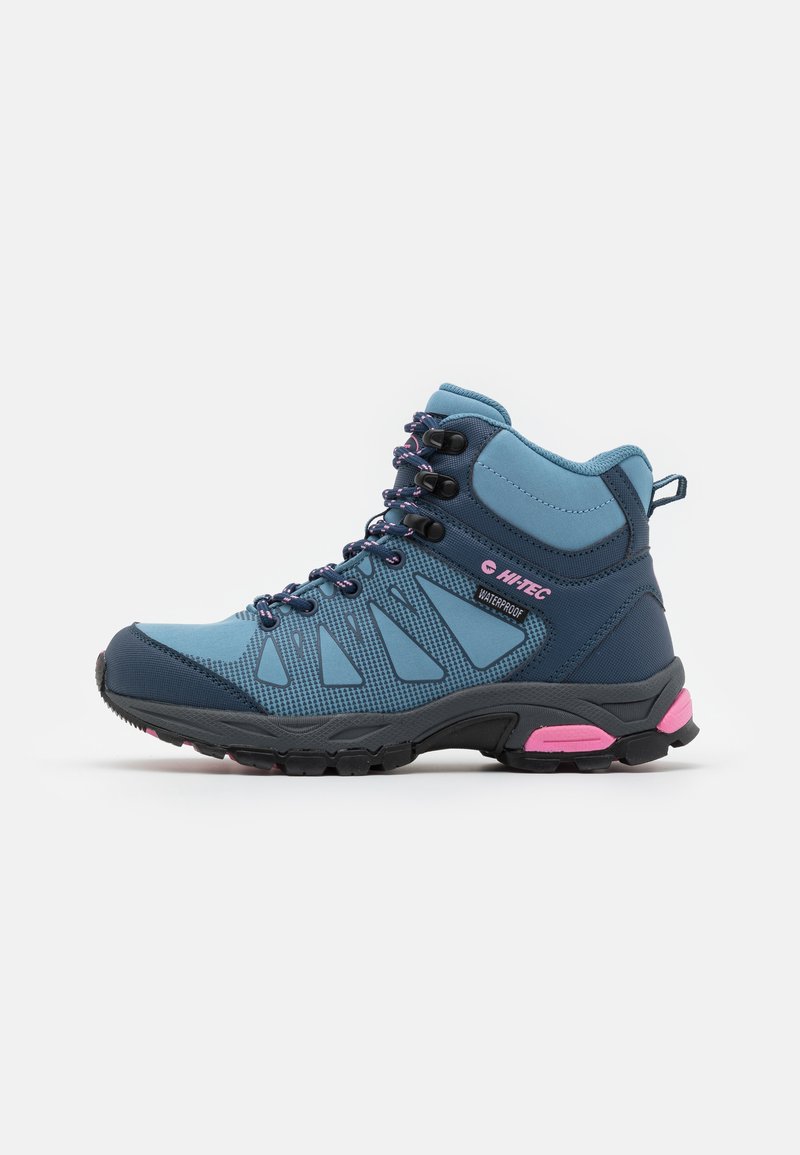 HITEC RAVEN MID WP Fjellsko light smoke/light navy/pink/blå
