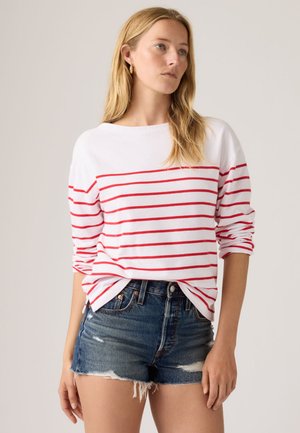 MARIN STRIPE - Top s dlhým rukávom - magnolia/bright white/true red