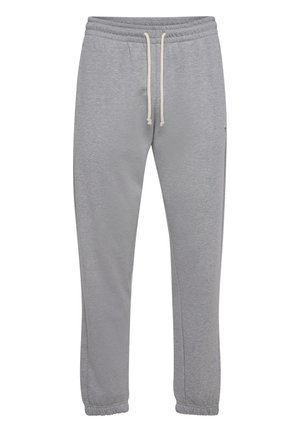 Grå sweatpants lavet af blødt stof med elastisk talje og justerbar snor. Har ribbede manchetter og en lille logo detalje.