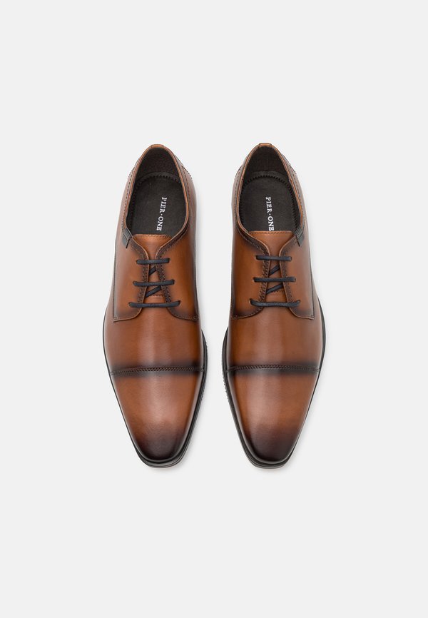 LEATHER - Smart lace-ups - cognac3
