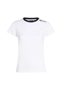 SLIM CONSTRAST COLLAR TEE - T-shirt imprimé - white