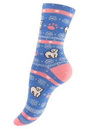 Vincent Creation BUNTE FUN  - Calze - eisbärblau rosa