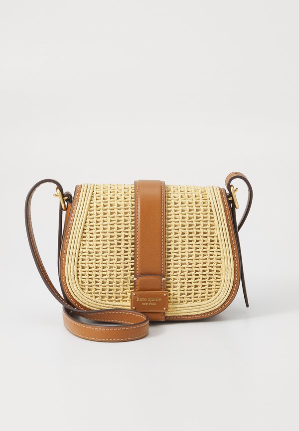 NOUVEAU STRAW MINI SADDLE - Cross body bag - cavern clay multi
