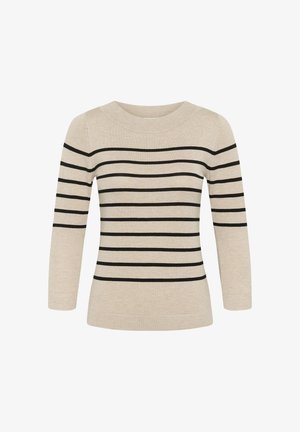 Kaffe, KALIZZA BOATNECK - Strickpullover - feather gray melange black