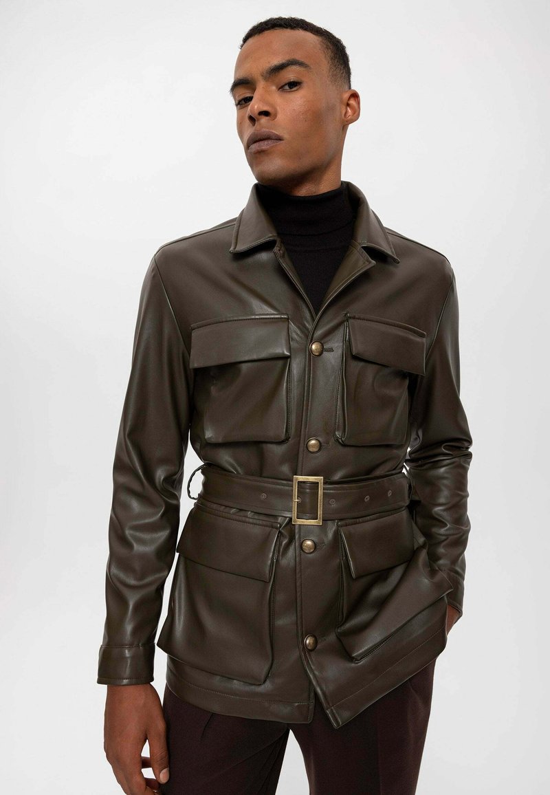 kunstlederjacke kapuze