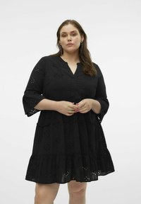 Vero Moda Curve - VMDICTHE  - Jurk - black Miniatuurafbeelding 1