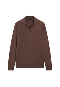 Massimo Dutti JOHNNY COLLAR LONG SLEEVE - Longsleeve - brown