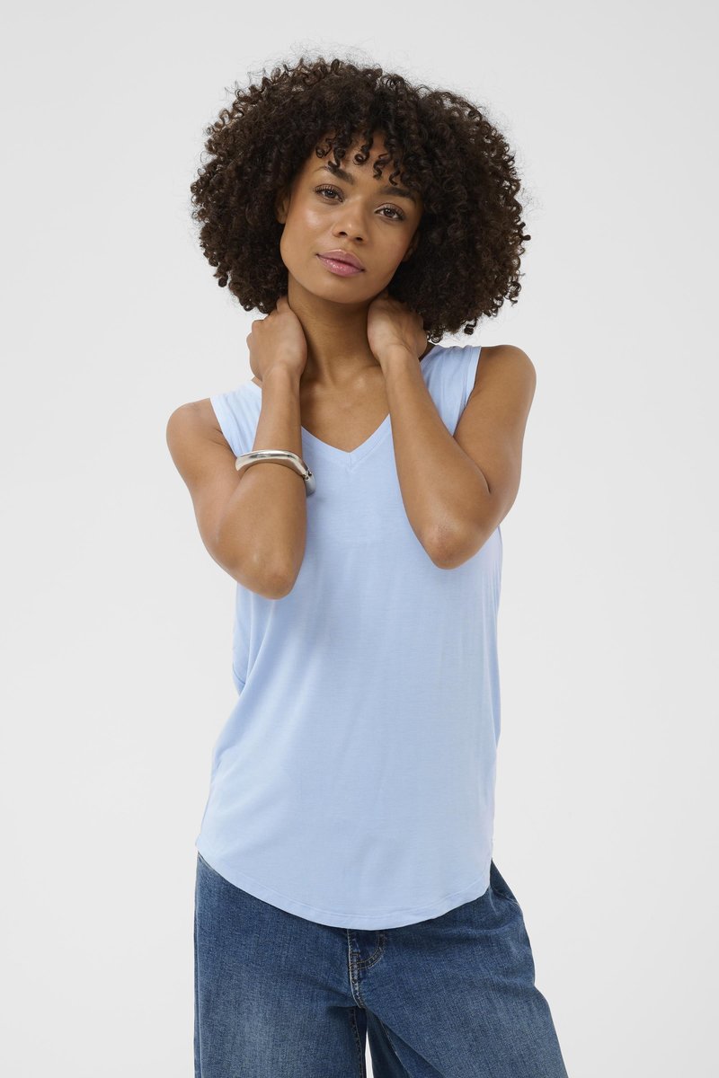 Culture CULTURE V-NECK TANK TOP. - Topp - cashmere blue