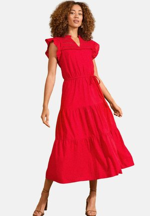 Love & Roses REGULAR FIT FLUTTER SLEEVE TIRED MIDI - Denní šaty - red