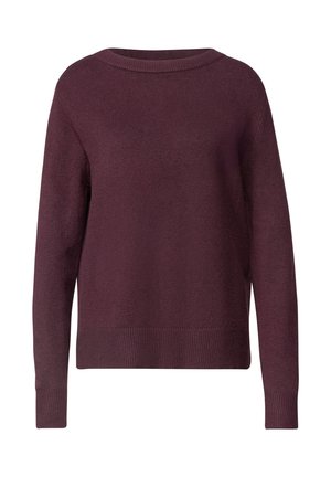Street One, LANGARM PULLOVER MIT BOAT NECK - Pullover - rustic rouge mel.