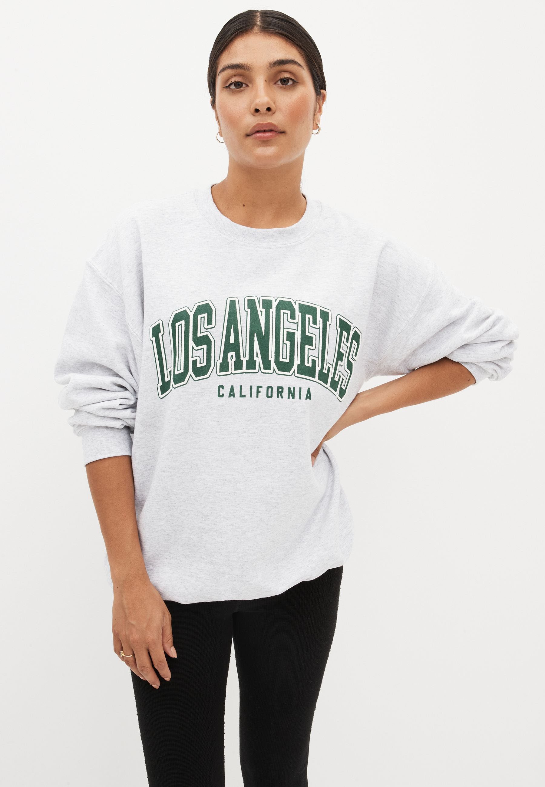 Next GRAPHIC - Sweatshirt - grey los angeles/gris - ZALANDO.FR