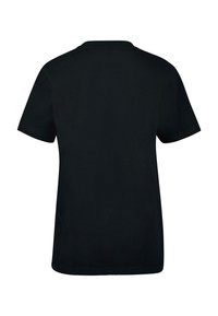 Camiseta de algodón de manga corta en color negro, con escote redondo, diseño liso sin gráficos ni decoraciones, corte sencillo.