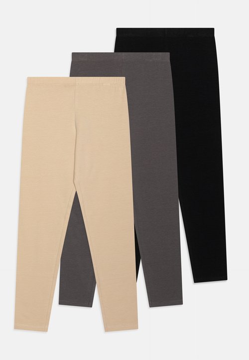 Friboo 3 PACK UNISEX - Leggings - anthracite/dark grey/beige
