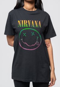 Paradiso Clothing NIRVANA SORBET RAY GRUNGE SMILE - Print T-shirt - black