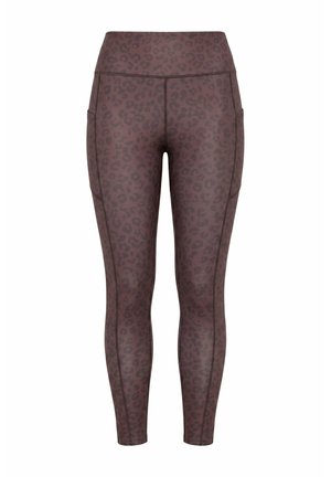 Studio Untold, LEOPARD PRINT HIGH-WAISTED SPORT LEGGINGS - Leggings - chocolate