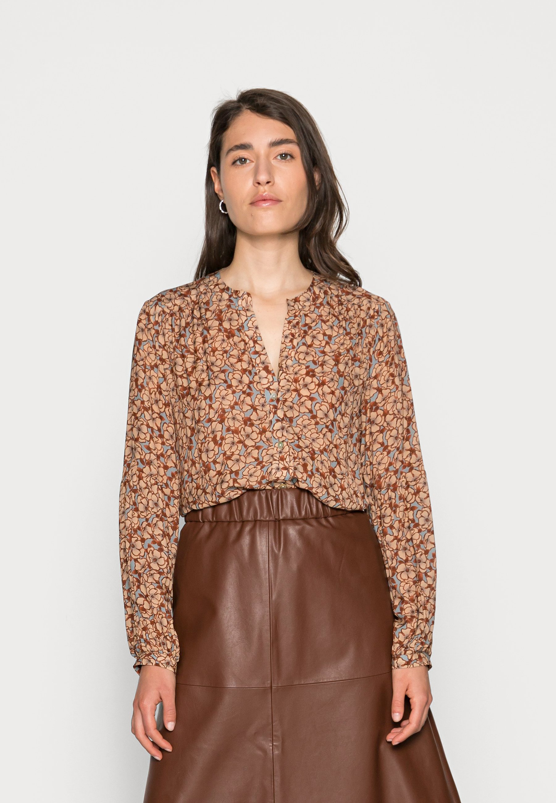 Rich \u0026 Royal BLOUSE PRINTED - Camicetta - parisian blue/marrone - Zalando.it