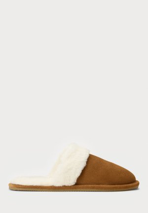 PONY SUEDE & FAUX-FUR SLIPPER - Domácí obuv - brow/cream