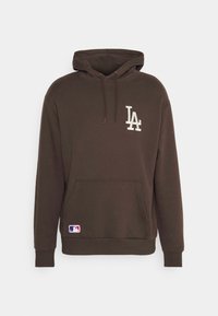 New Era MLB LOS ANGELES DODGERS LEAGUE ESSENTIALS HOODY - Squadra - brown/white