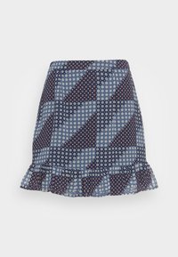 VMNATASHA PATCHWORK SKIRT - Minissaia - navy blazer/china blue/mahogany/birch