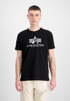 Alpha Industries T-shirt print - black   silver